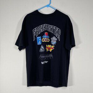 Freewater Short Sleeve Shirt Top Men's XL Black Logo Graphic Casual